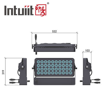 400W Outdoor IP65 กันน้ํา สีเมือง 40x10W RGBW 4in1 LED แสงล้างผนัง