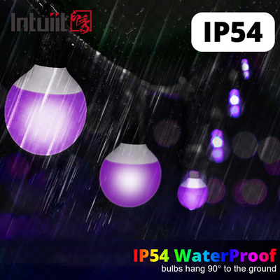 IP54 1x1.8W 5050 LED String RGBW dmx เปลี่ยนสีสมาร์ทโคมไฟตกแต่งต้นไม้ Christmas Lights