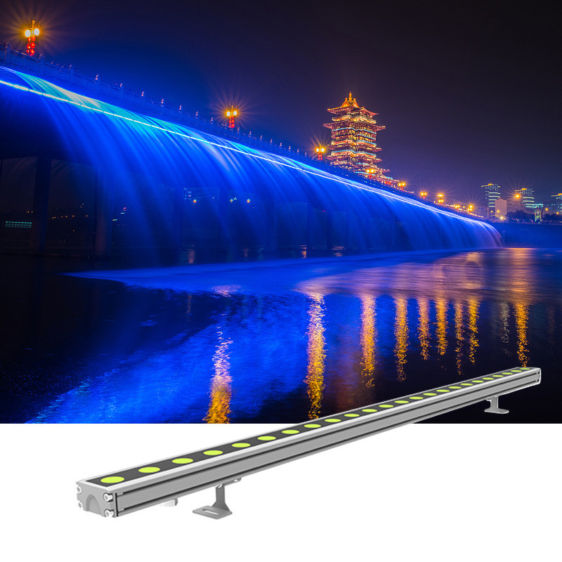 24W DMX512 LED เครื่องซักผ้าฝาผนังเชิงเส้น 0.3M 0.5M 1M มุมลำแสง 40 °