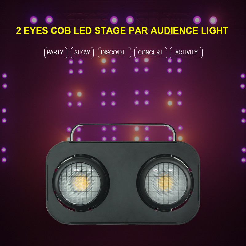 2 ตา 2*90W Dmx512 การควบคุมการผสมผสาน Cob ผู้ชม ผลกระทบตาบอด