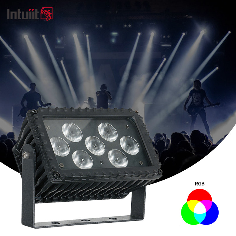 7x3W RGBW LED นอก 25 องศา มุมการออกแบบสถาปัตยกรรม ไฟโฟลด์ ไฟหน้าต่างสําหรับอาคาร