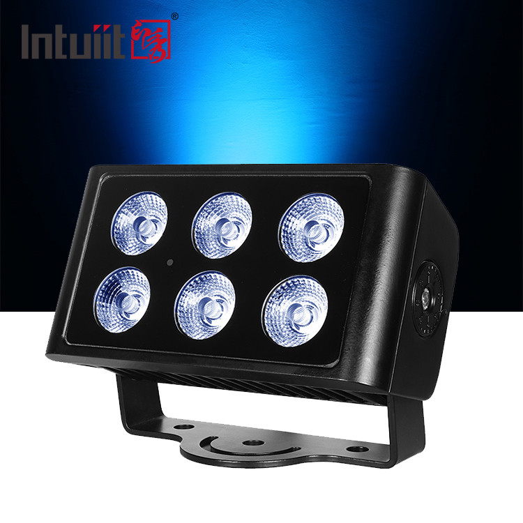 ดีไซน์ใหม่ ภายนอก สถาปัตยกรรม ภูมิทัศน์ ไฟ LED มุมรังสีแคบ IP65 6 * 5W RGBW DMX512 ไฟฉาย LED