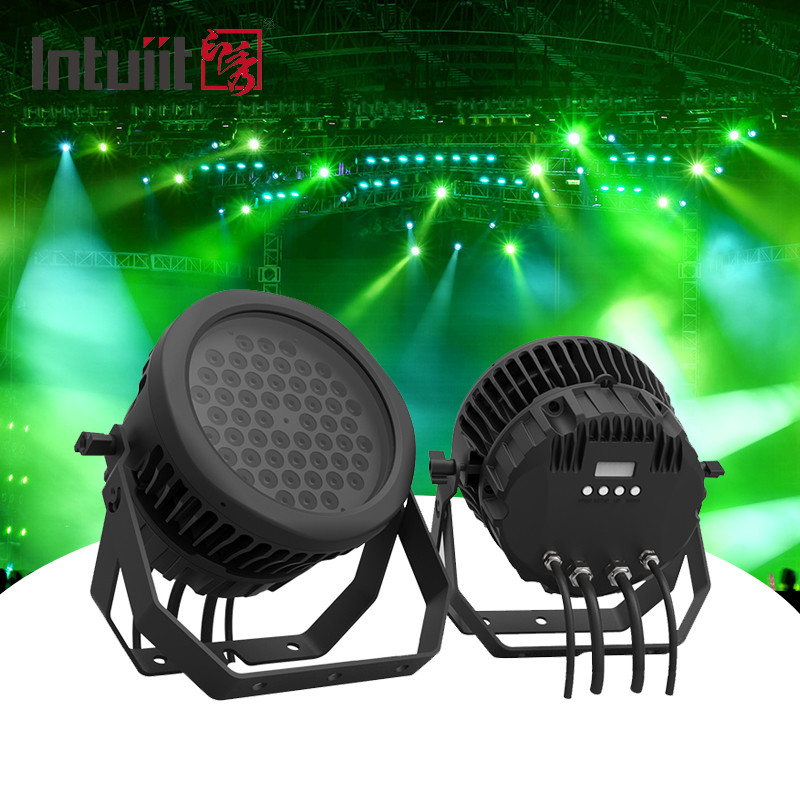 กลางแจ้ง 54*3w RGBW สําหรับเวที Par ไฟ IP65 กันน้ํา คอนเสิร์ตงานแต่ง 54 Parcan สเตจ Dmx LED Light