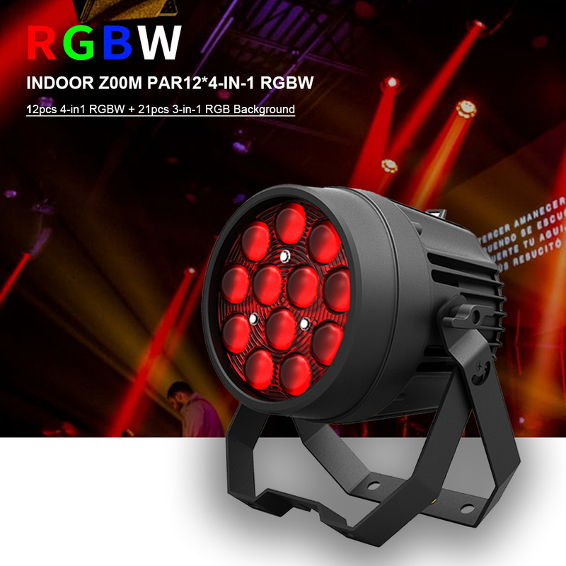 อลูมิเนียมสกัด LED Flat Par 12x10W RGBW 4in1 DMX512 สําหรับ Discos พาร์ตี้ สเตจ งานแต่ง งานคอนเสิร์ต ภาพยนตร์