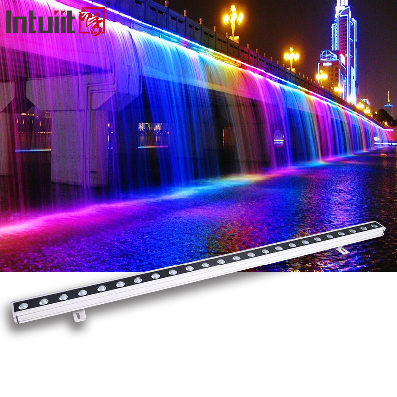 ไฟตกแต่งอาคารโปรเจคเตอร์ IP65 แสงเชิงเส้นกลางแจ้ง 36w dmx rgb นำเครื่องซักผ้าฝาผนัง