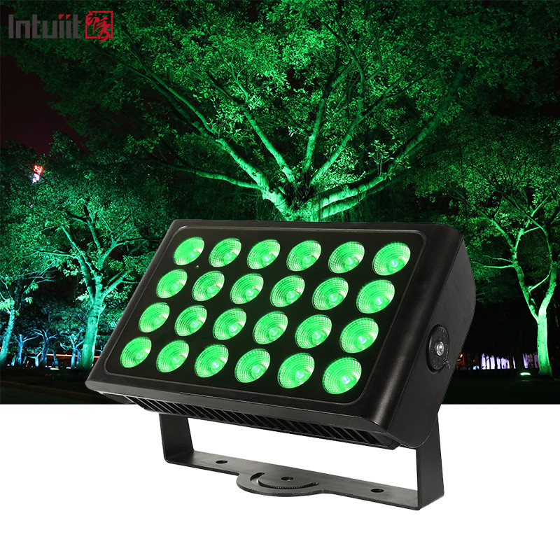 กันน้ํา 24pcs 160w LED Flood Light RGBW 4 In 1 City Color Light 24*10w ด้านนอก LED วอล์ดล้างผ้า ไฟเวที