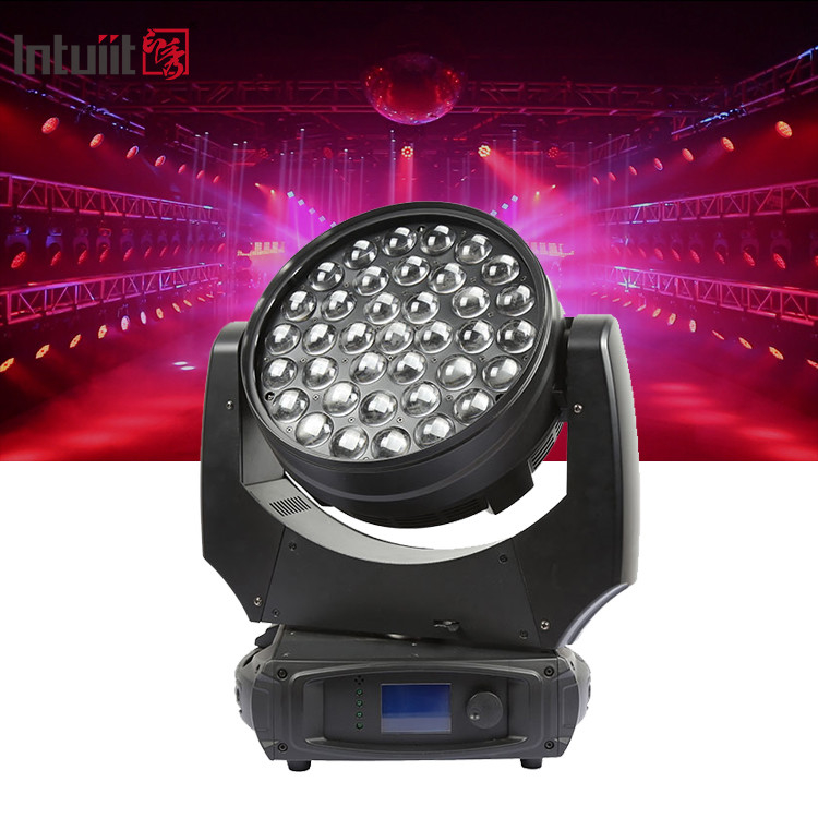 37x10W RGBW 4in1 Led Wash Stage Lighting DMX Professional Dj Lights 370W Zoom Moving Head Light สําหรับงานปาร์ตี้