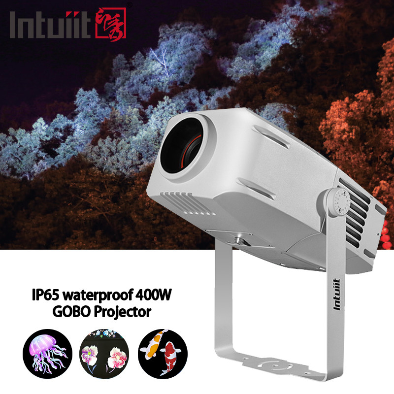 โลโก้ที่กําหนดเอง ไฟหน้าต่างกลางแจ้ง IP65 กันน้ํา 200W LED RGBW Rotating Gobo Projector Gobo Light