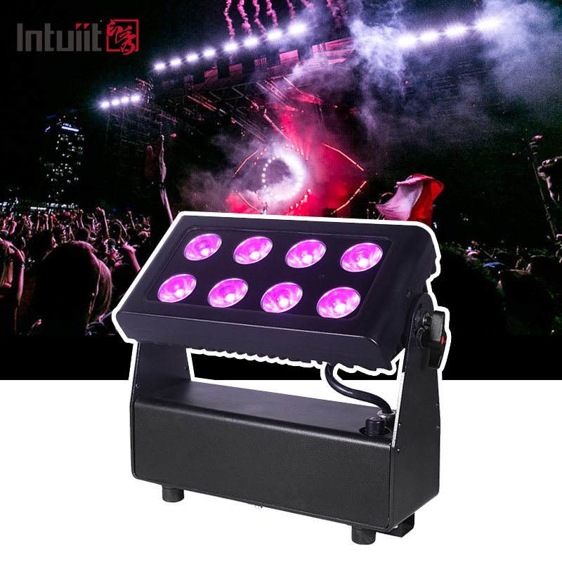 8X15W RGBW 4-in-1 LED Uplights แบตเตอรี่ไฟฟ้าเวทีไฟฟ้า DJ ไฟฟ้าการควบคุมไกลและ DMX
