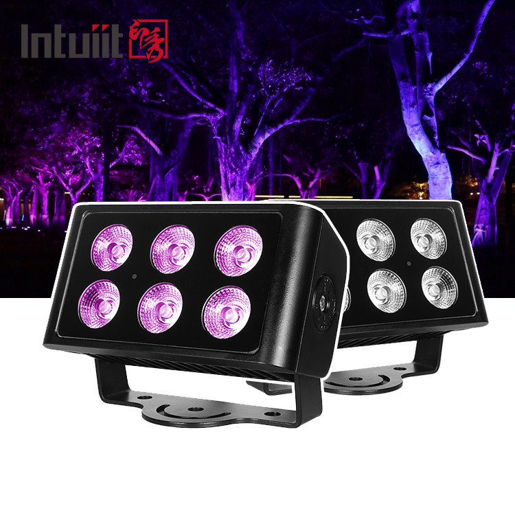 IP65 กันน้ํา 6x5W RGBW 4 ใน 1 LED Flood Light DMX Control Plane Spot Light Background สีดี้ DJ ดิสโก้ ไฟเวที