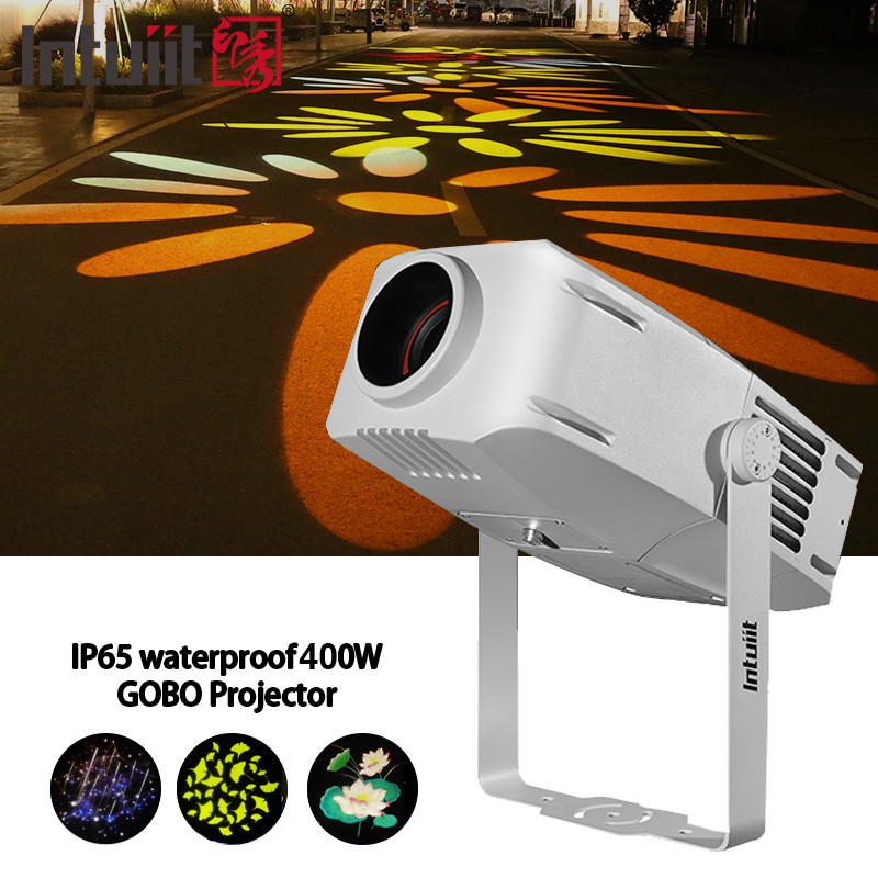 กันน้ํา 400W Rotating Image Logo Floor โปรเจคเตอร์โฆษณาภายนอก