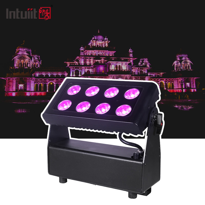 IP65 8x15w RGBW 4in1 LED Flood City Color Washer Lighting สําหรับอาคารกลางแจ้ง