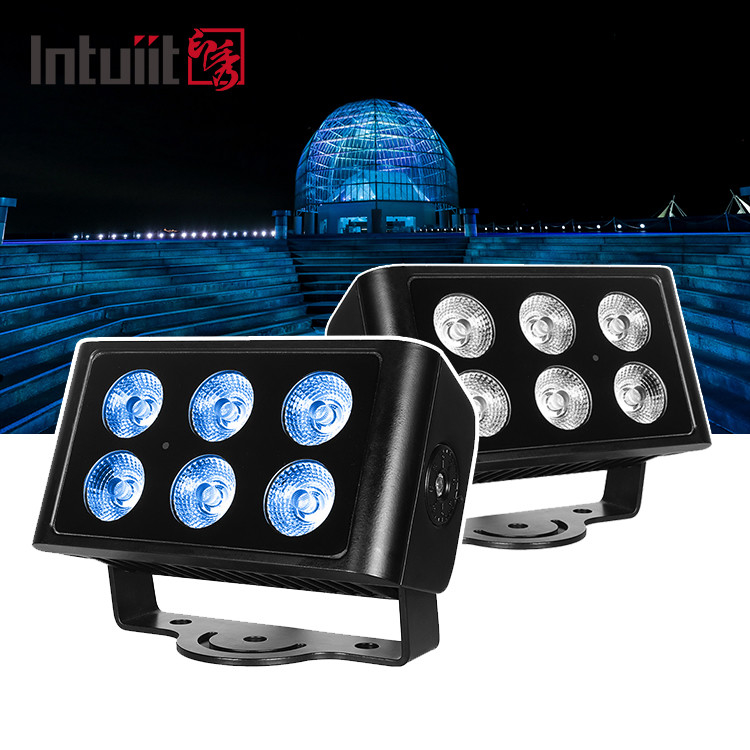 DMX512 6x5W RGBW 4in1 IP65 กันน้ํา DJ งานแต่ง สเตจเมือง เครื่องซักผนังกลางแจ้ง LED Wash Flood Light