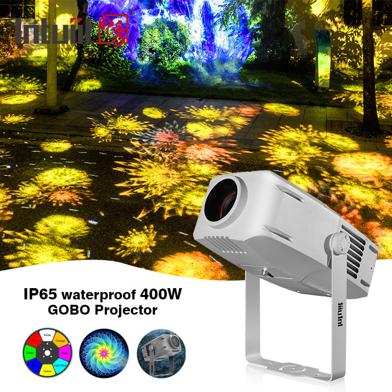 โปรเจคเตอร์ Gobo Outdoor โปรเจคเตอร์โฆษณา 400w โปรเจคเตอร์หมุน LED กันน้ํา IP65 โลโก้ โปรเจคเตอร์