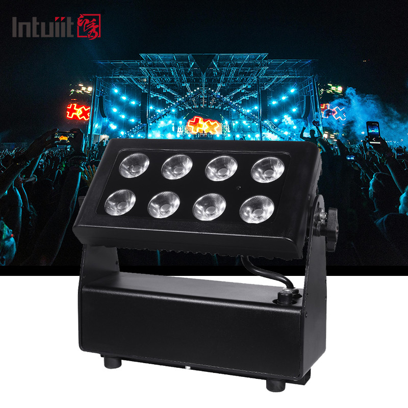 8*15W RGBW 4 ใน 1 แบตเตอรี่ ไฟ LED Square Par แสงกลางแจ้ง กันน้ํา แสงเวที DMX การควบคุม DJ เครื่องจักรดิสโก้ ไฟ