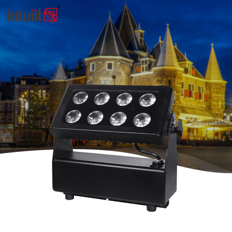 แบตเตอรี่กันน้ํา ไฟสปายสีเมือง โปรเจคเตอร์ 8X15W RGBW LEDs DMX512 การควบคุม LED ไฟเวที