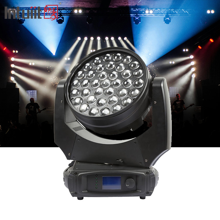LED ล้าง 37x10W โซม สเตจ ไฟฟ้า DMX Beam Wash ไฟหัวเคลื่อนที่