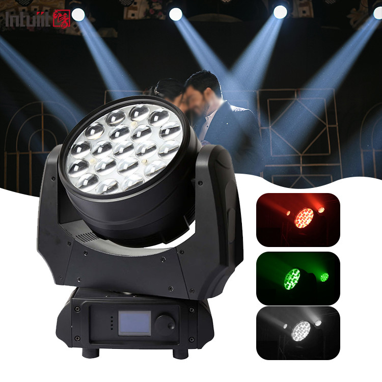 ไฟเวที LED 19x10W DMX RGBW 4in1 Zoom LED ล้างผนัง ไฟหัวเคลื่อนที่ สําหรับ DJ Bar Disco Club Concert