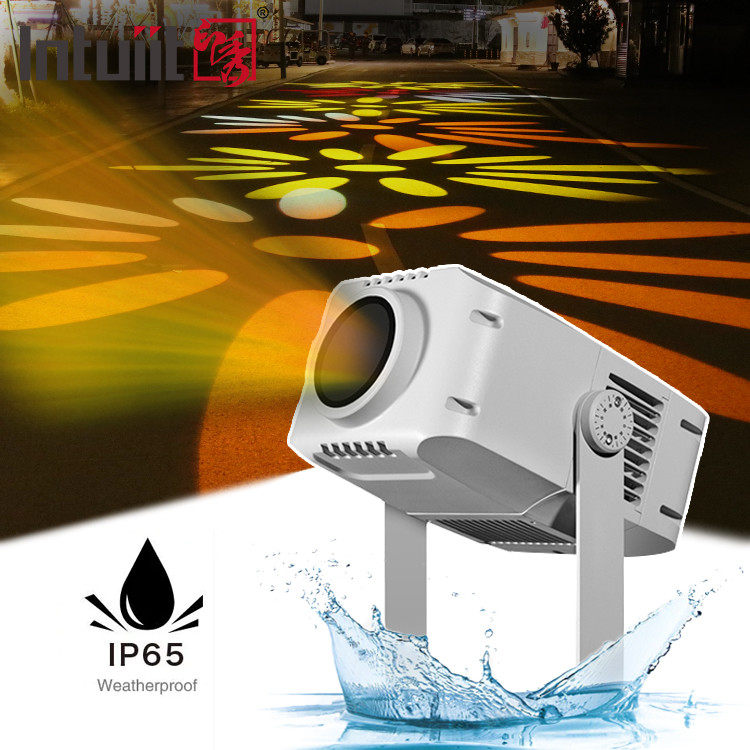 โปรเจคเตอร์โลโก้ LED 100W โปรเจคเตอร์โลโก้ LED 100W โปรเจคเตอร์โลโก้ LED Gobo โปรเจคเตอร์โอลูมิเนียมระดับ IP65