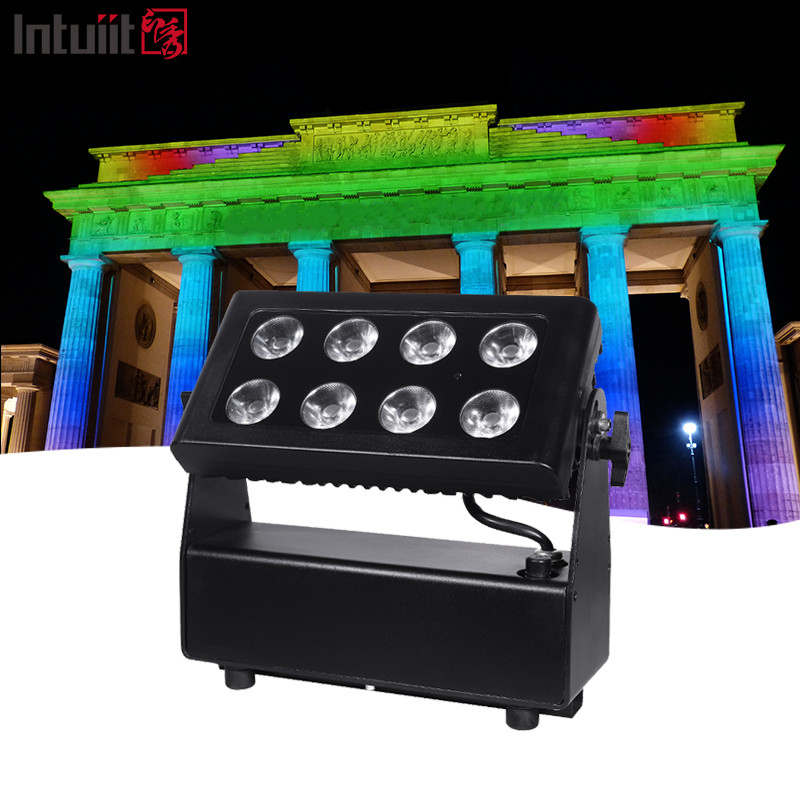 IP65 กันน้ํา 8x10w แบตเตอรี่ไร้สาย Powered Par Uplight Dmx Stage Led Wall Washer Light