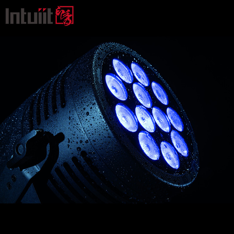 IP65 กันน้ํา กลางแจ้ง DJ สเตจ ไฟ 12x20W RGBWA UV 6in1 อลูมิเนียม LED Par ไม่มีเสียง Disco ล้างผลกับ DMX512