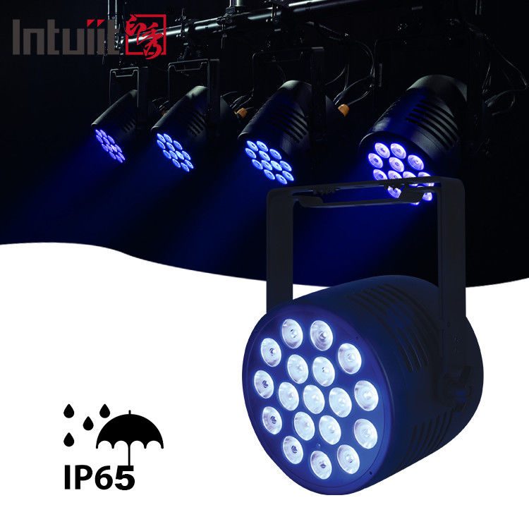 ไฟ LED Par ที่กันน้ําที่สว่างสูง IP65 Led Rgbwauv 18 * 20w Outdoor Par DMX สําหรับสวน