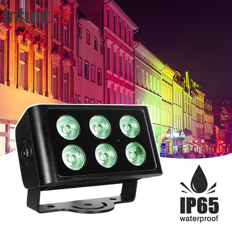 กันน้ํา IP65 ด้านนอก Dmx 6X5W Rgbw Led Wash Flood City Color Led Wall Washer เครื่องล้างผนัง
