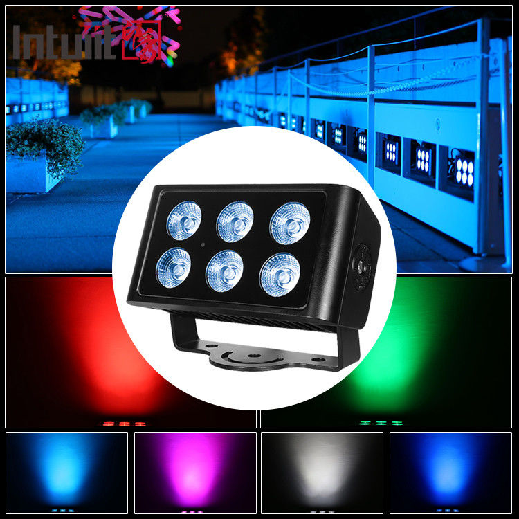 ไฟวอลล์วอช LED สี City Color กลางแจ้ง กันน้ำ 6x5W 4in1 RGBW ไฟส่องสว่างสำหรับโรงแรมและอาคาร โหมดควบคุม DMX512