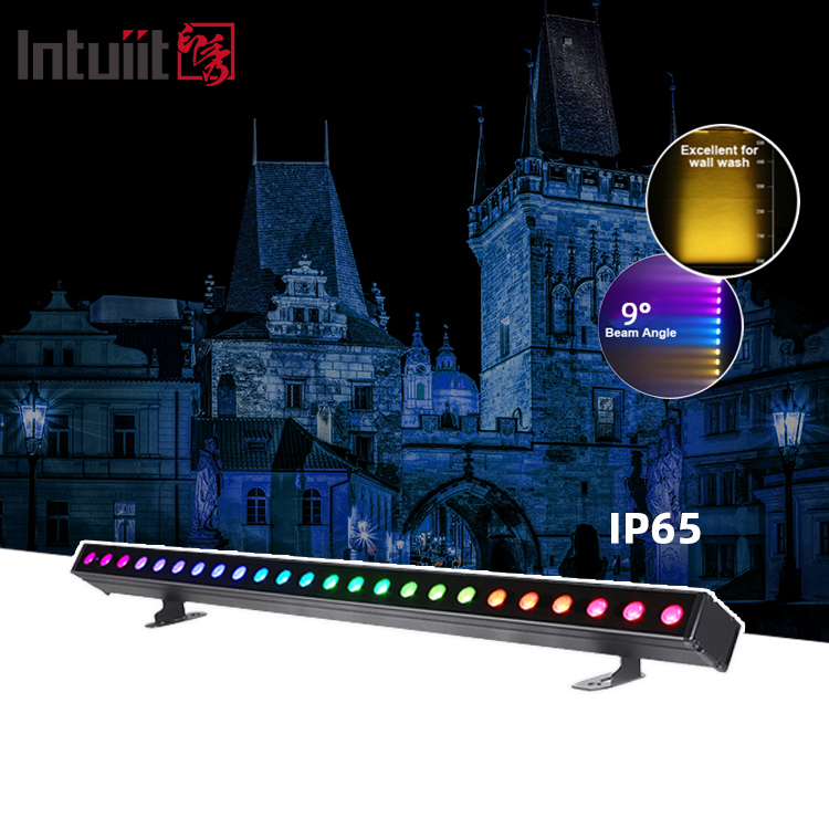 24x2W IP65 แบตเตอรี่กันน้ํา LED แสงล้างผนัง RGBW 4in1 แสงล้างผนังกลางแจ้ง