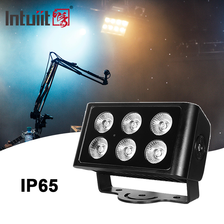 6x5W Outdoor IP65 Square DMX RGBW LED Flood Light สําหรับอาคารหน้าต่าง LED แสงระบายน้ํา