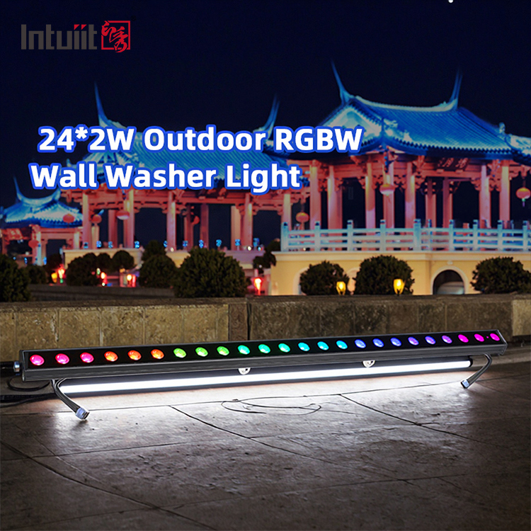 24*2W LED แสงกําแพงเครื่องซักผ้า Outdoor IP65 กันน้ํา RGBW สีสัน สร้าง ผนัง แสงเครื่องซักผ้า