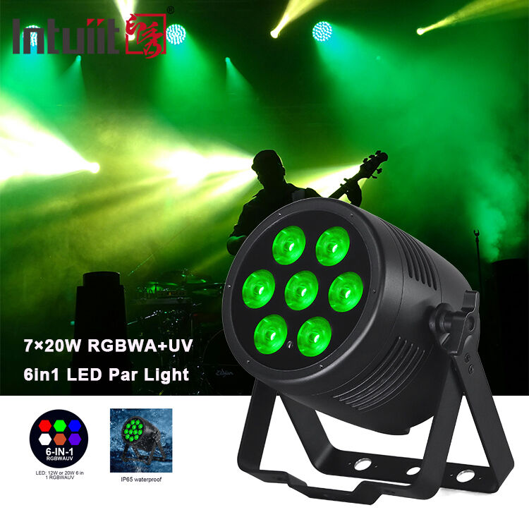 ไฟพาร์ LED 7*20W RGBWA-UV 6-IN-1 IP65 กันน้ำ สำหรับเวทีกลางแจ้ง สวนสนุก