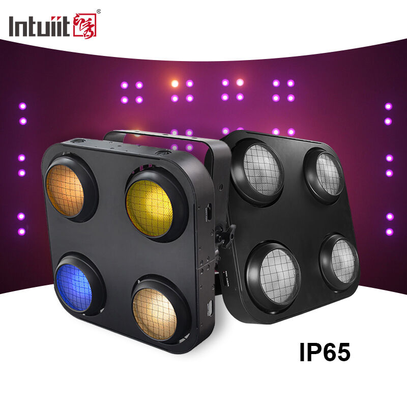 ไฟ LED Blinder 4 ตา กำลังไฟ 400W กันน้ำ สี RGB วอร์มไวท์ อำพัน สำหรับเวที แสงส่องผู้ชม IP65