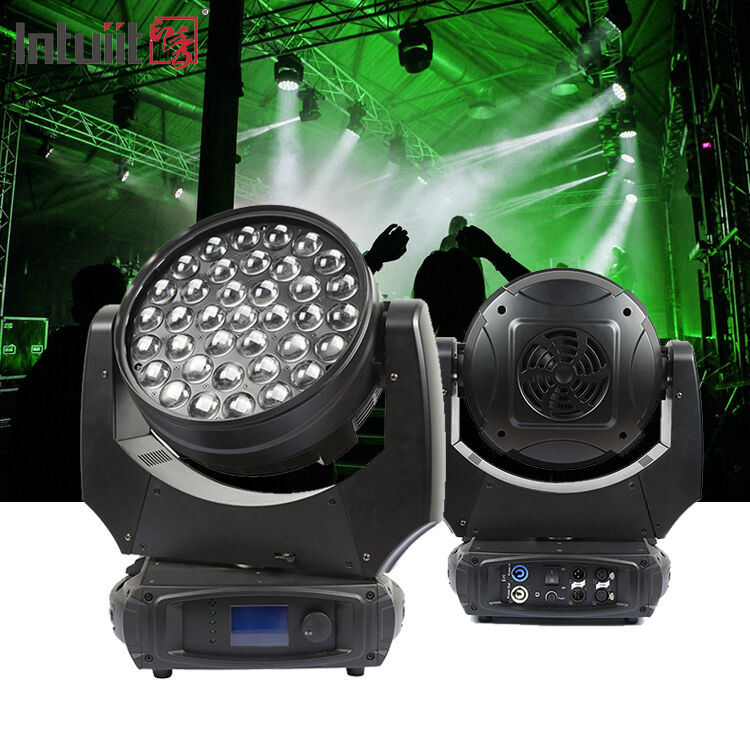 โปรเฟชั่นแนล 37x10W RGBW 4-in-1 LED Zoom ขับเคลื่อน Head Wash Light 5-60 องศา Big Bee Eye stage lighting สําหรับการแสดงในสนามคอนเสิร์ต