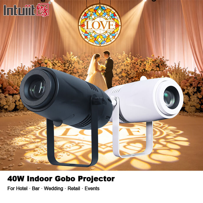 Custom 40W LED Indoor Gobo Light Logo Projector HD Advertising Image Projector for Shop Store Restaurant Coffee Bar Branding
