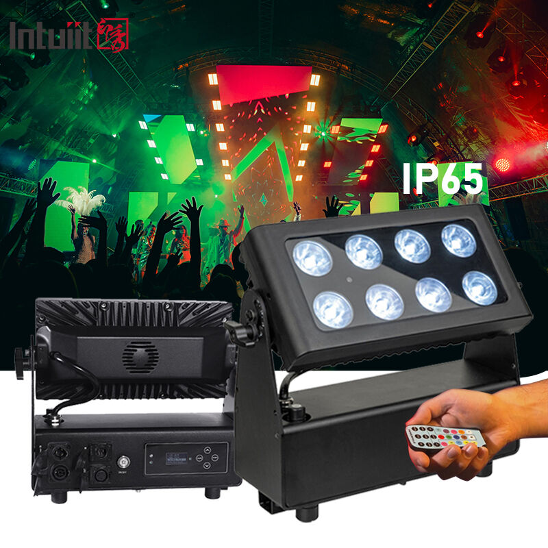 8x15W แบตเตอรี่ไฟฟ้า LED ไฟฟ้าน้ําท่วมกลางแจ้งไร้สาย RGBW 4in1 สามารถชาร์จได้ Uplight Par Luces LED para Fiestas DJ