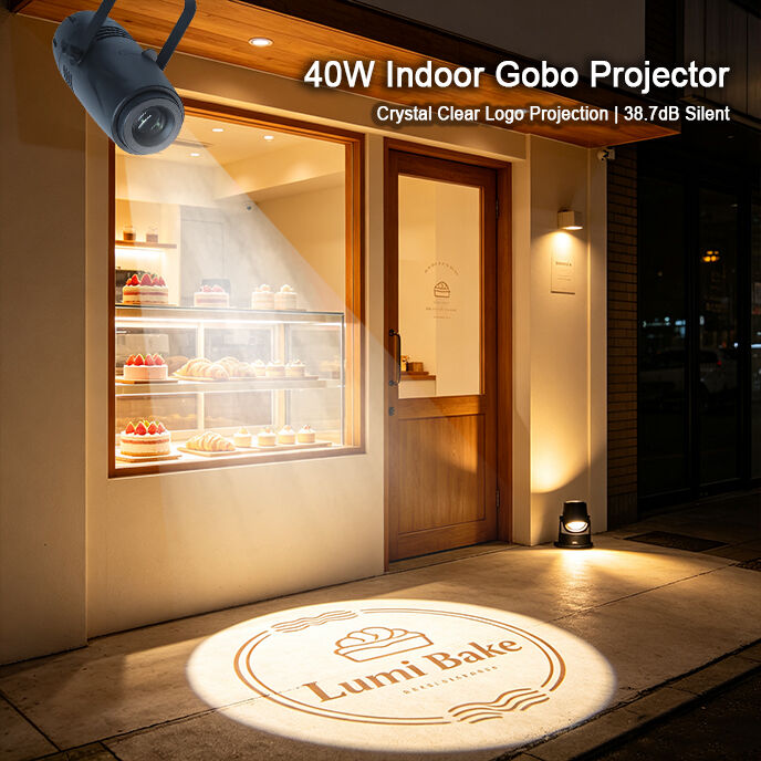 ไฟฉายโปรเจคเตอร์โลโก้ LED 40W สำหรับโฆษณาเชิงพาณิชย์