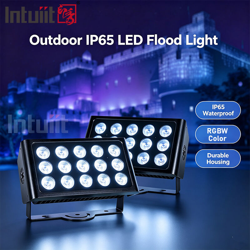 ไฟสปอร์ตไลท์ LED 15x5W RGBW 4-in-1 IP65 สำหรับภายนอกอาคาร — DMX512 กันน้ำ ลำแสงกว้าง สำหรับสวน เวที และไฟอาคาร