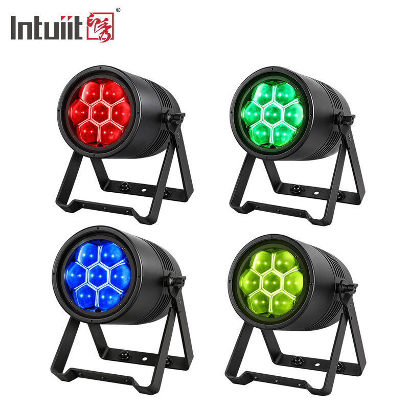 IP65 Waterproof Bee Eye 4 to 41 Degree Zoom Parcan 7x40W RGBL 4IN1 LED Wash Stage Par Light with LED Ring