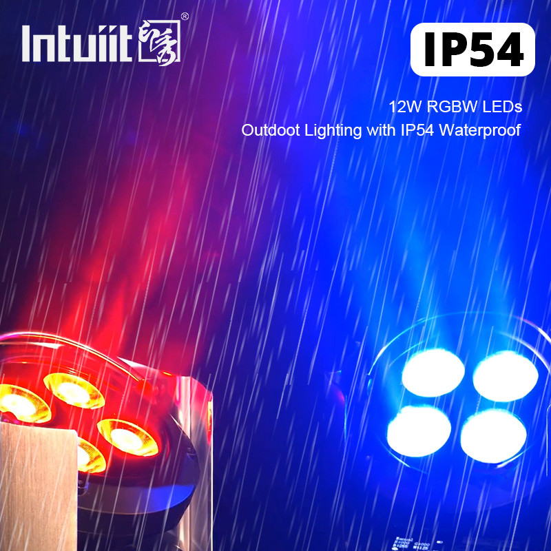 4x12w RGBW ไฟเวที LED ขับเคลื่อนด้วยแบตเตอรี่รีโมทคอนโทรล Wifi Led Par Lights