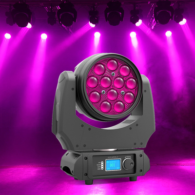 12x10W Zoom Wash ย้ายหัวไฟเวทีนำลำแสงล้างหัวเคลื่อนย้ายสำหรับปาร์ตี้