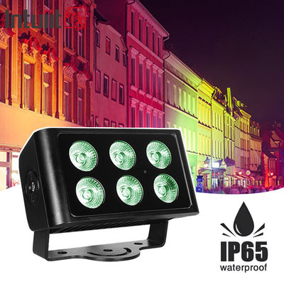 กันน้ํา IP65 ด้านนอก Dmx 6X5W Rgbw Led Wash Flood City Color Led Wall Washer เครื่องล้างผนัง