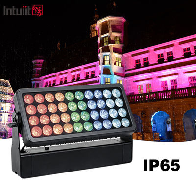 กลางแจ้ง 40 * 10W RGBW LED City Color Light Beam Wash Strobe Effect กันน้ํา เครื่องซักผนัง แสงน้ําท่วม IP65 DMX512 ระบบควบคุม