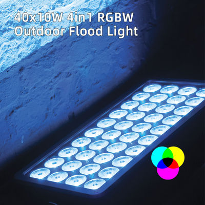ไฟวอลล์วอชเชอร์ 40x10W RGBW 4-in-1 ไฟสปอร์ตไลท์กันน้ำสำหรับเมือง เวที สวนสาธารณะ อะลูมิเนียม ไฟ LED ล้าง