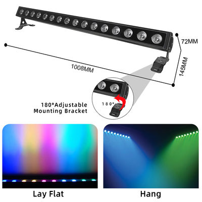 16*5W Led Wall Washer Light Rgb Dmx IP65 อลูมิเนียมโฮสติ้งกลางแจ้ง กันน้ํา แสงล้างผนัง DMX512 แสงอาคารกลางแจ้ง