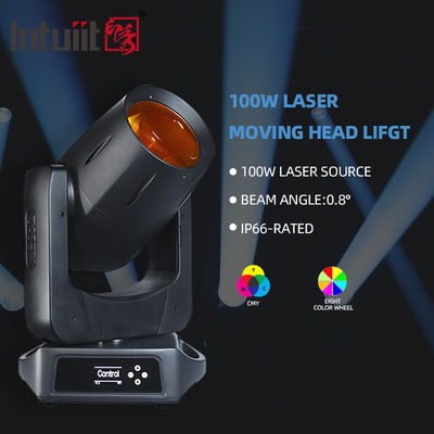 แหล่งกำเนิดแสงเลเซอร์ 100W ไฟเลเซอร์ปริซึมเวทีแบบกำหนดเอง ลำแสงเลเซอร์ 100w ควบคุม DMX512 ไฟเลเซอร์หัวเคลื่อนที่ IP66