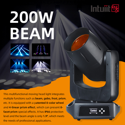 ไฟหัวเคลื่อนที่ LED 200W IP66 ลำแสงกลางแจ้ง กันน้ำ สำหรับดีเจ งานอีเว้นท์ คอนเสิร์ต ไฟเวที