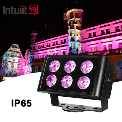 ไฟวอลล์วอช LED กลางแจ้ง RGB RGBW 6x5W, IP65, ไฟส่องน้ำท่วม, ไฟบลิงเดอร์, ไฟสโตรบ