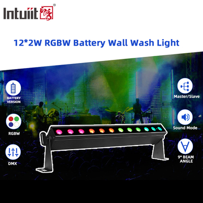 ไฟวอลล์วอช LED แบบไร้สาย IP20 12x2W 0.5 เมตร 4in1 ใช้แบตเตอรี่ ไฟเวที