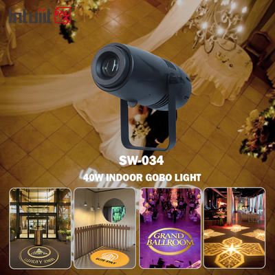 โคมไฟโปรเจคเตอร์โกโบโฆษณาในร่ม 40w ไฟ LED ฉายโลโก้บนพื้น ยินดีต้อนรับ โรงงานต้นทาง